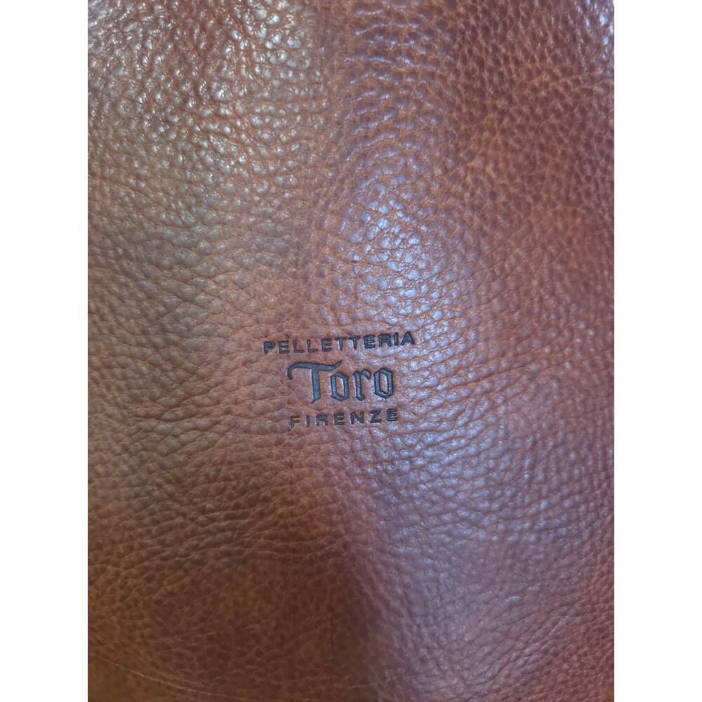Vintage Italian Leather Boho Hobo Genuine Leather Bag Pelletteria Toro Firenze - Picture 2 of 10